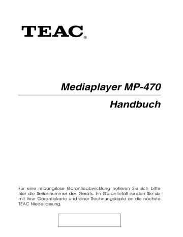 TEAC MP-470 Bedienungsanleitung | Manualzz
