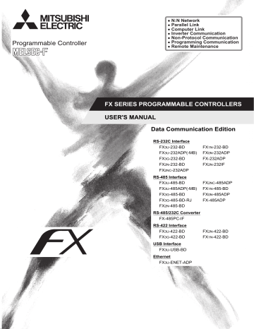 Mitsubishi Electric FX-232ADP, FX-485ADP, FX1N-485-BD User Manual | Manualzz Mitsubishi Electric FX-232ADP, FX-485ADP, FX1N-485-BD User Manual | Manualzz