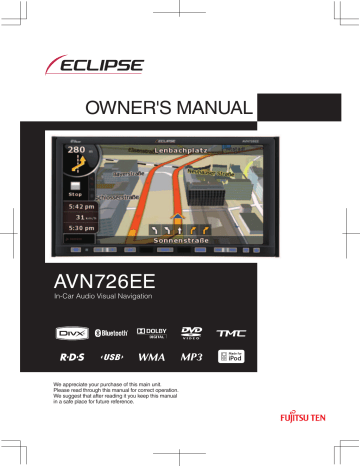 ECLIPSE AVN726EE Owner Manual | Manualzz