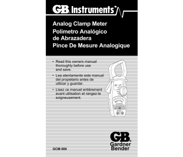 Gardner Bender Instruments GCM-500 Owner's Manual | Manualzz