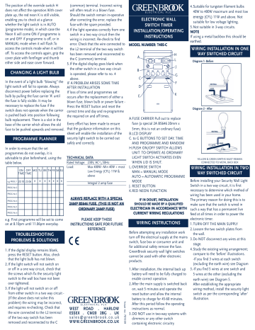 Greenbrook T S C Installation Operating Instructions Manualzz