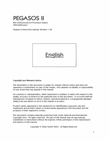 bplan PEGASOS Il Instruction Manual | Manualzz bplan PEGASOS Il Instruction Manual | Manualzz