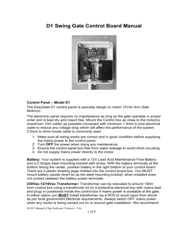 EasyGate D1 Manual | Manualzz EasyGate D1 Manual | Manualzz