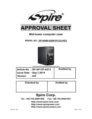 Spire Orbit 1406 Computer Case User Manual | Manualzz