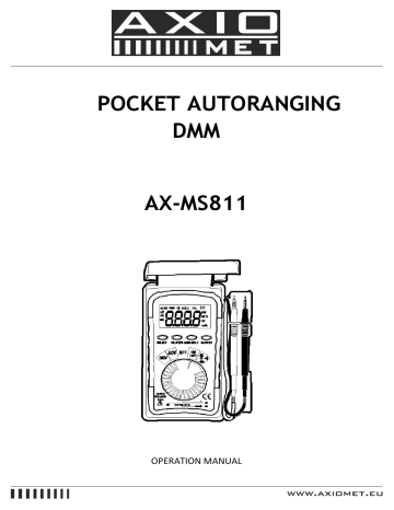 Axio MET AX-MS811 Operation Manual | Manualzz