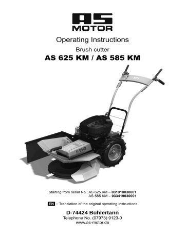 AS MOTOR AS 585 KM, AS 625 KM Operating Instructions Manual | Manualzz