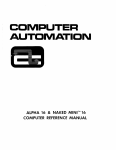 Computer Automation ALPHA 16, NAKED MINI 16 Reference Manual