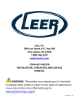 Leer REACH-IN STORAGE Series Installation, Operation And Service Manual