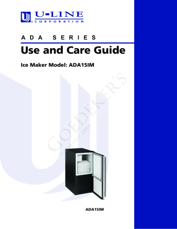 U-Line ADA SERIES Use and care guide | Manualzz