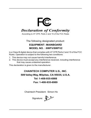 CHAINTECH 6WFV2 Manual | Manualzz CHAINTECH 6WFV2 Manual | Manualzz