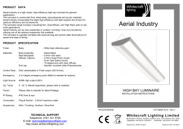 WHITECROFT LIGHTING Aerial Industry Installation Instructions | Manualzz