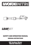 Worx Nitro LEAFJET WG543E.X Safety And Operating Manual Original Instructions