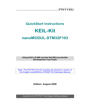 Phytec KEIL nanoMODUL-STM32F103 Quick Start Instructions | Manualzz Phytec KEIL nanoMODUL-STM32F103 Quick Start Instructions | Manualzz
