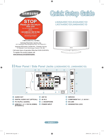 Samsung LN40A450C1D User Manual | Manualzz