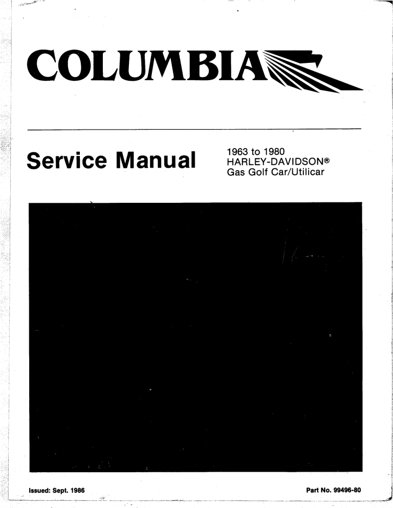 Service Manual HARLEYDAVIDSON Buggies Gone Wild Golf Cart Manualzz