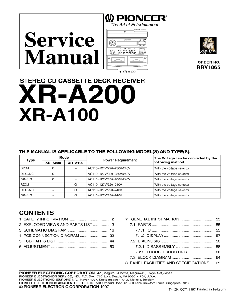 Xr A100 00 Tda8560q Rrv1865 Manualzz