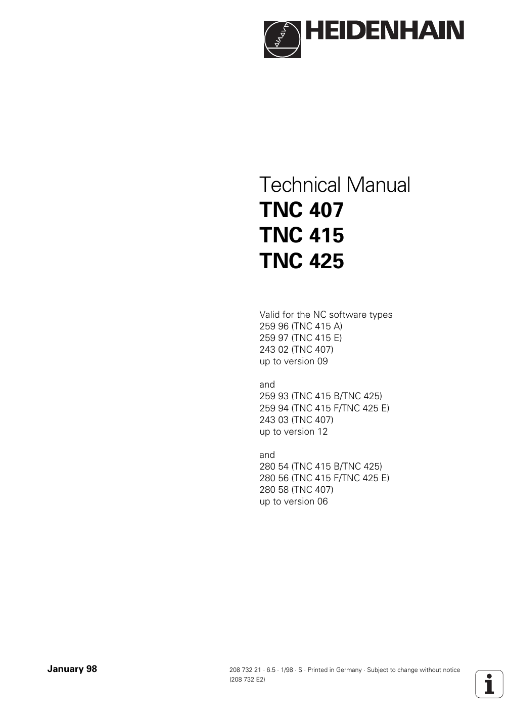 Technical Manual Tnc 407 Tnc 415 B Tnc 425 Manualzz