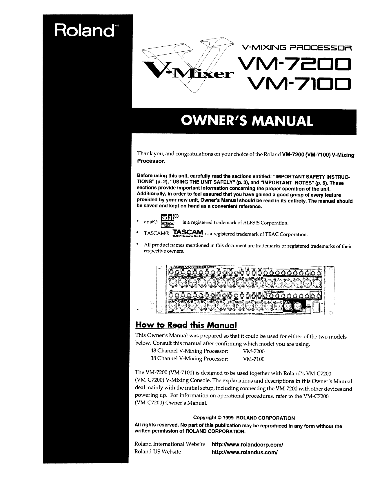 Roland Vm 70 Vm 7100 Owner S Manual Manualzz