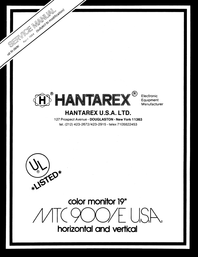 Hantarex Mtc900e 19in Color Service 3195kb Dec 25 1996 12 32 00 Am Manualzz