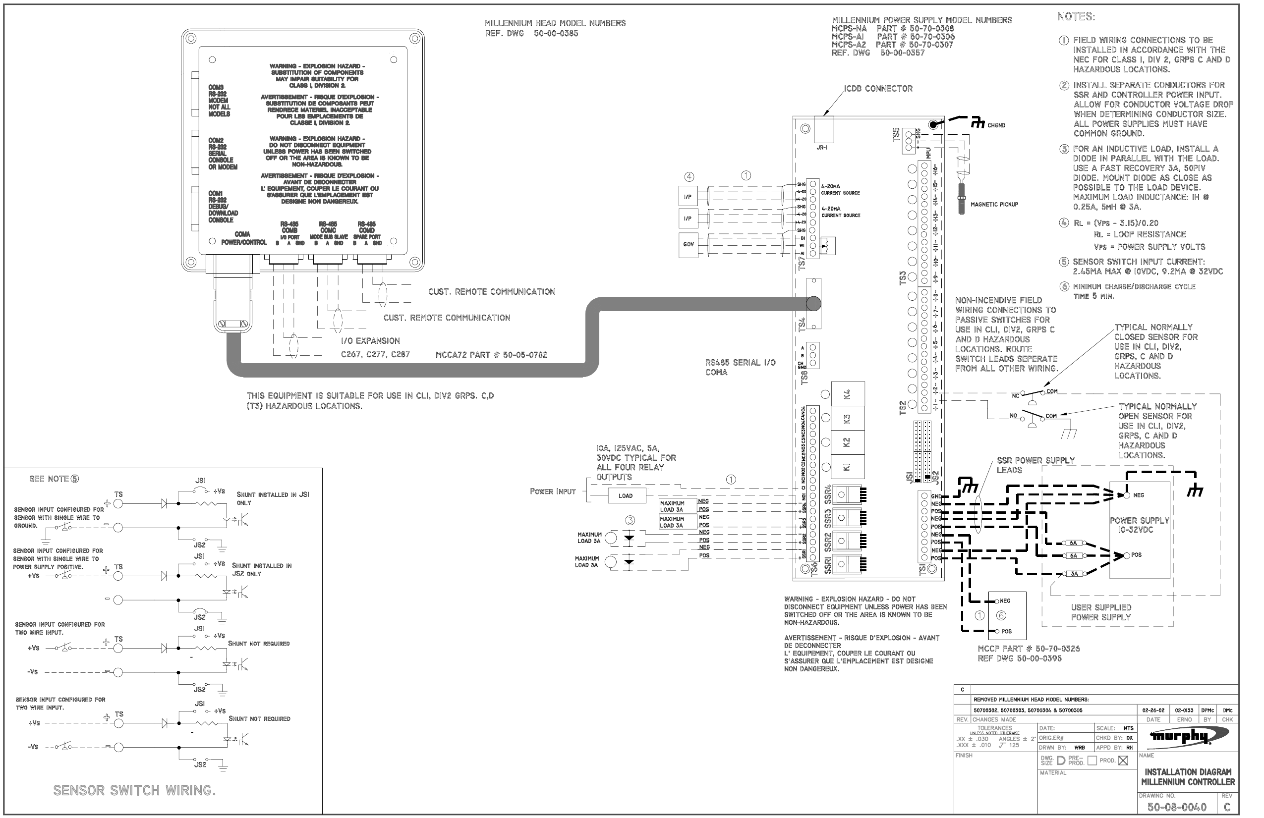 Murphy MC Series Millennium Controller Installation Diagram | Manualzz