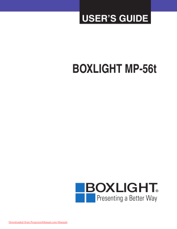 Boxlight MP-56t Projector User Guide | Manualzz