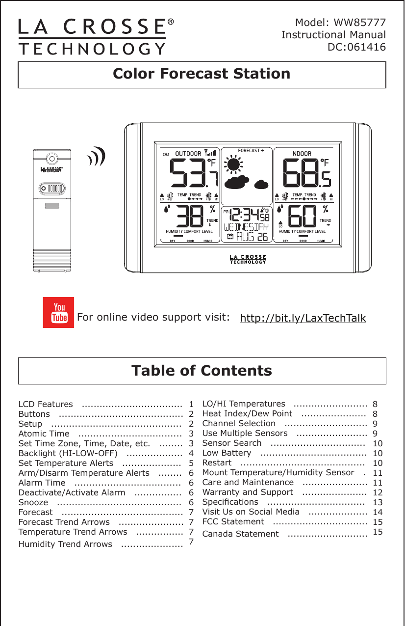 User manual La Crosse Technology T83639 (English - 8 pages)