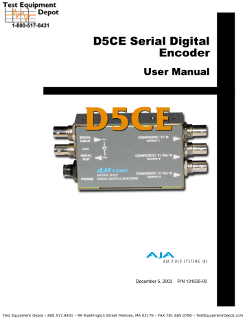 D5CE Serial Digital Encoder | Manualzz