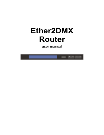 Martin Ether2DMX Router User manual | Manualzz