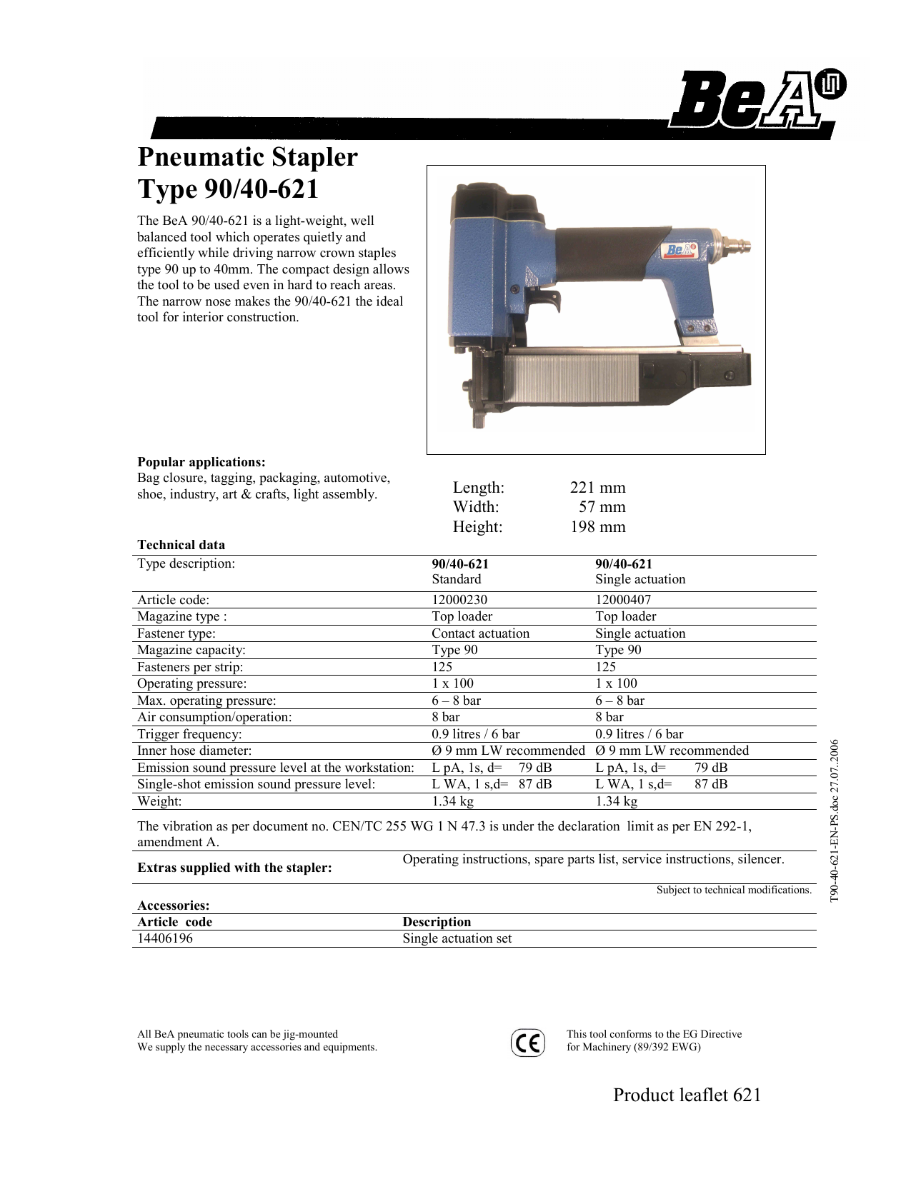 bea pneumatic staple gun