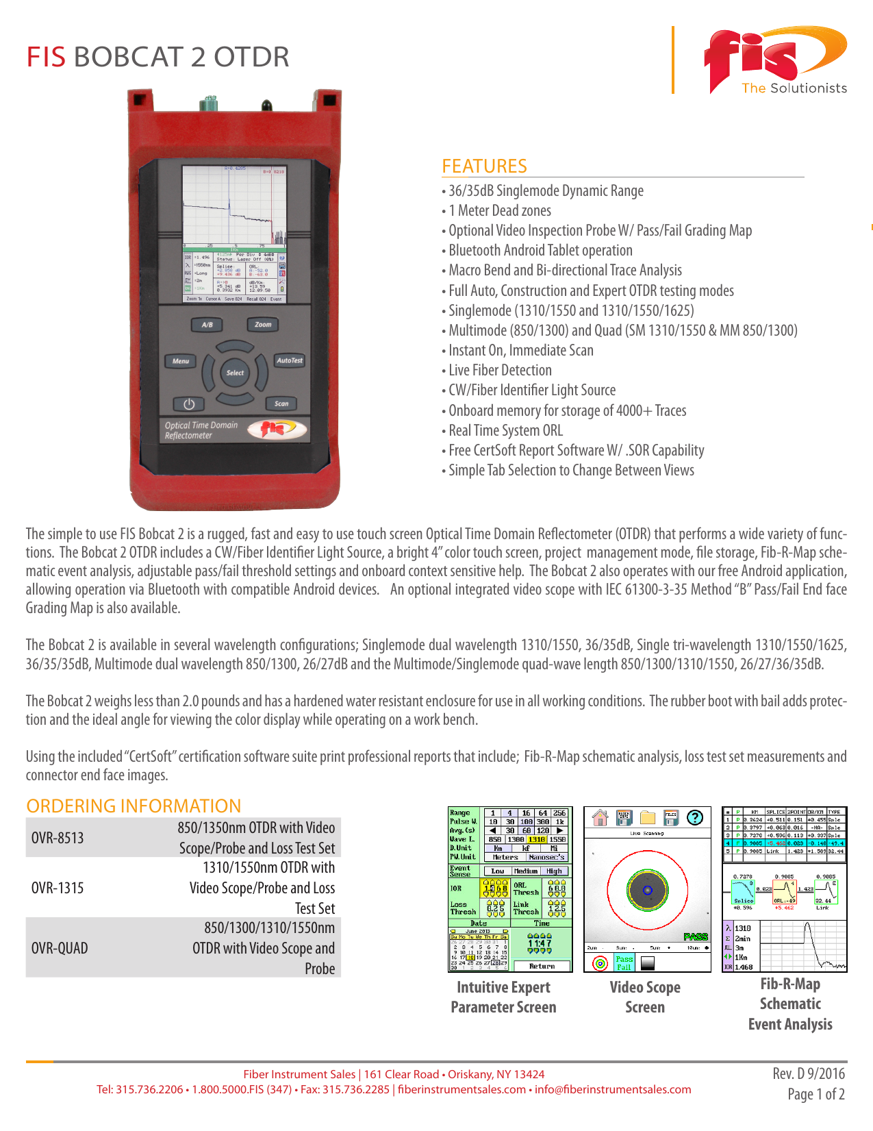 fis bobcat 2 otdr - Fiber Instrument Sales | Manualzz