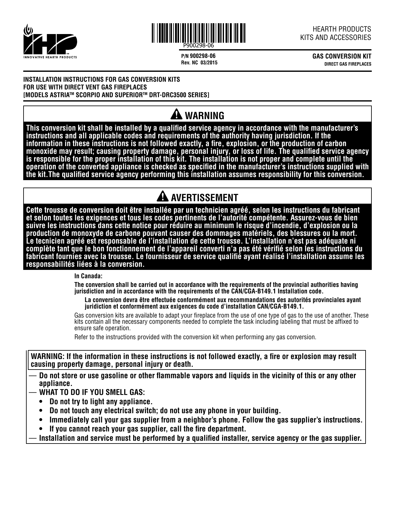 Warning Avertissement Superior Fireplaces Manualzz Com