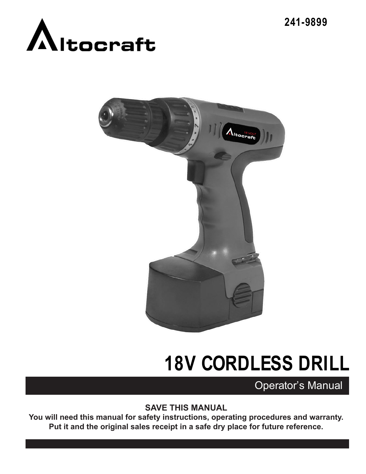 Altocraft 18v cordless online drill