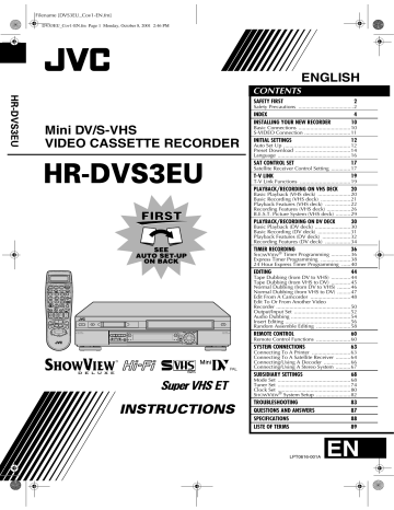 JVC LPT0616-001A VCR User manual | Manualzz