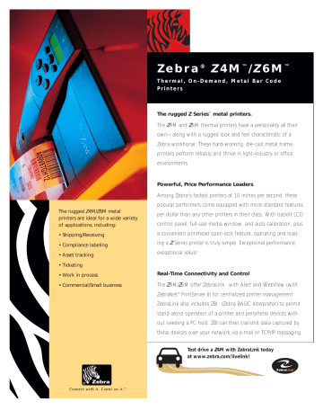 zebra z4m plus brochure zebra z4m plus brochure