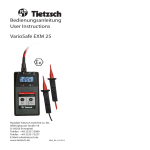 VarioSafe EXM 25 User Instructions