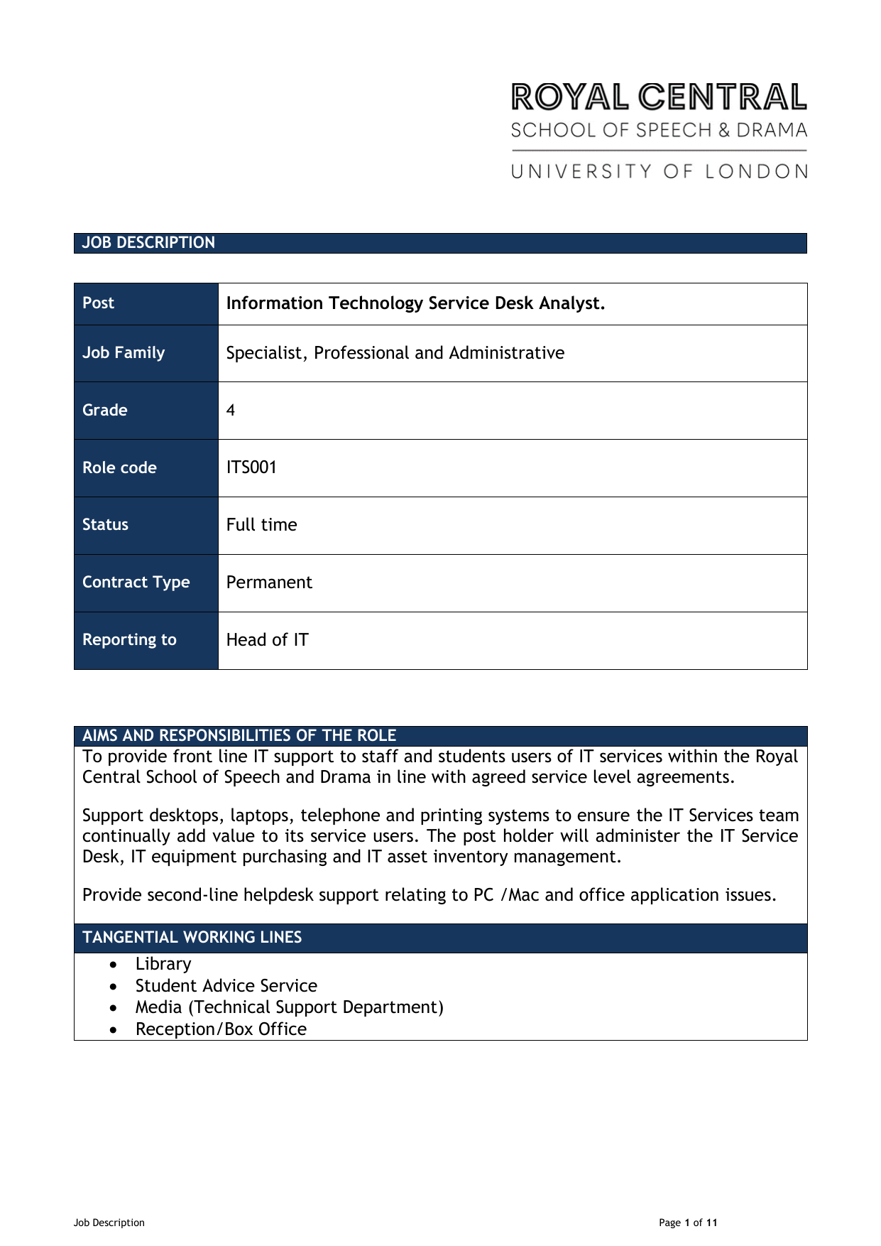 Information Technology Service Desk Analyst Specialist Manualzz