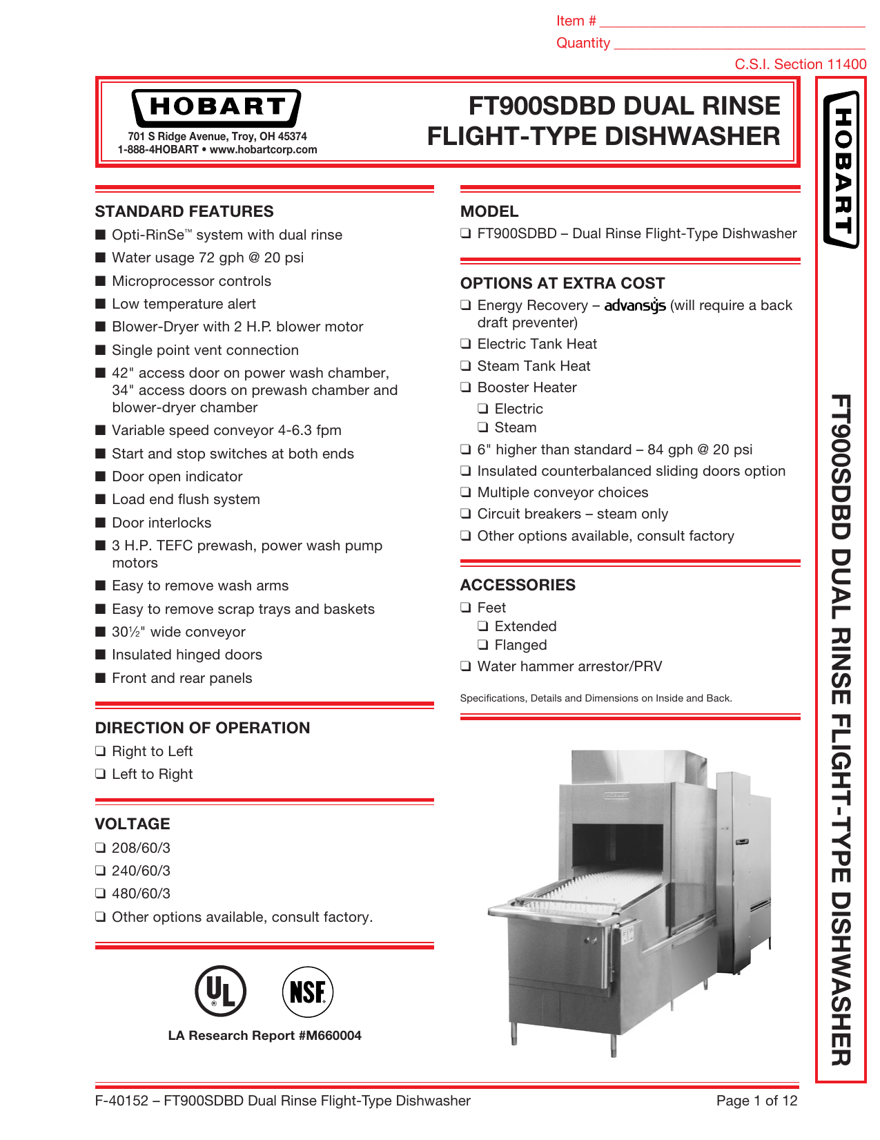 Ft900sdbd Dual Rinse Flight Type Dishwasher Ft900sdbd Dual