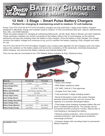 fully charged 12 volt battery