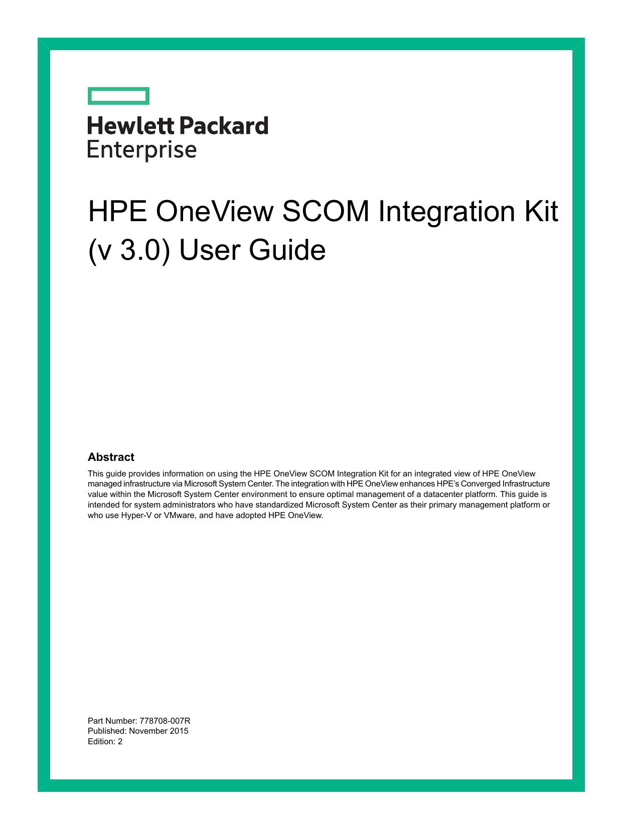 Hpe Oneview Scom Integration Kit V 3 0 User Guide Manualzz