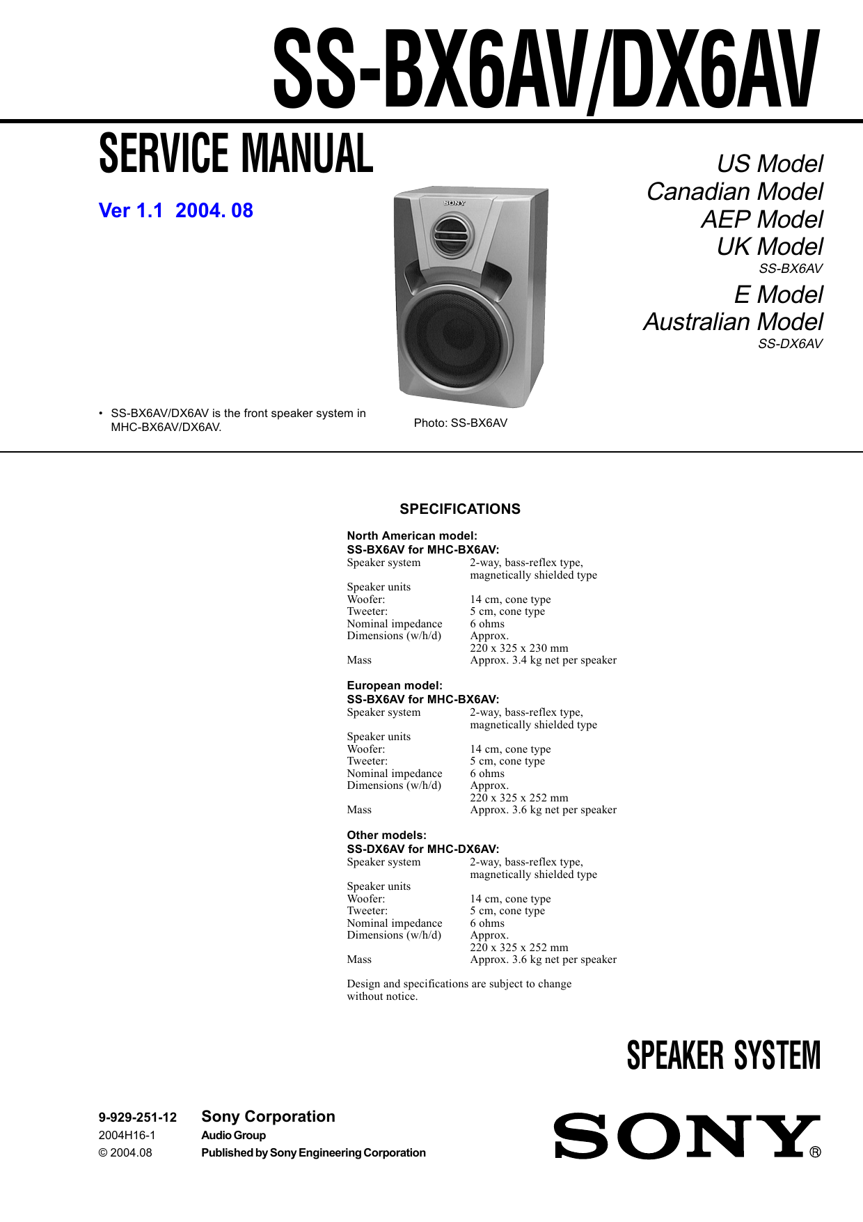 nominal impedance 6 ohms