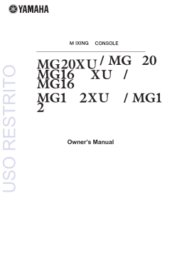 Yamaha MG 20XU, MG 20, MG 16XU, MG 16, MG 12XU, MG 12 Owner's Manual