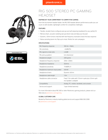 rig 500 stereo pc gaming headset | Manualzz