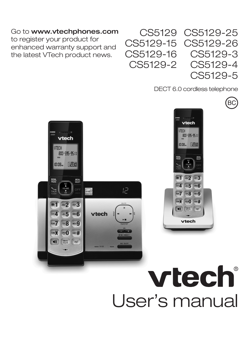 VTech Phones CS5129 Owner Manual Manualzz