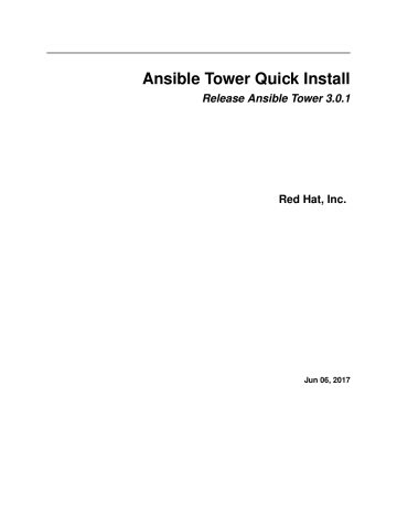 Ansible Tower Quick Install | Manualzz