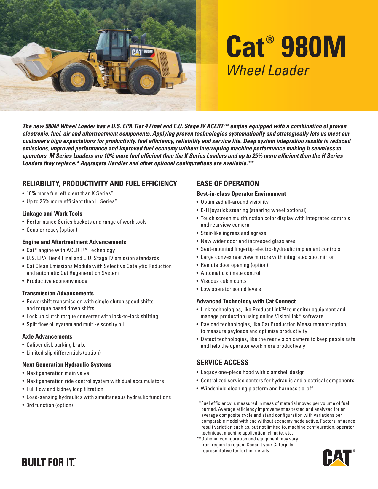 Key Features for Cat 980M Wheel Loader, AEXQ0991 | Manualzz