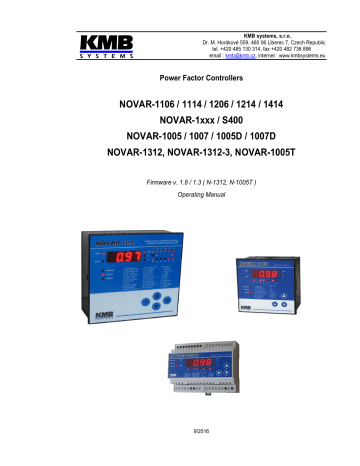 NOVAR 1xxx - Operating Manual | Manualzz