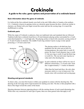 Crokinole User Guide | Manualzz