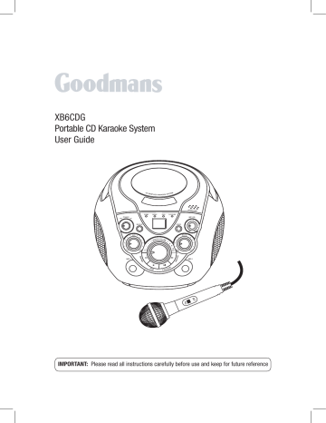 Goodmans XB6CDG Karaoke Machine User guide | Manualzz