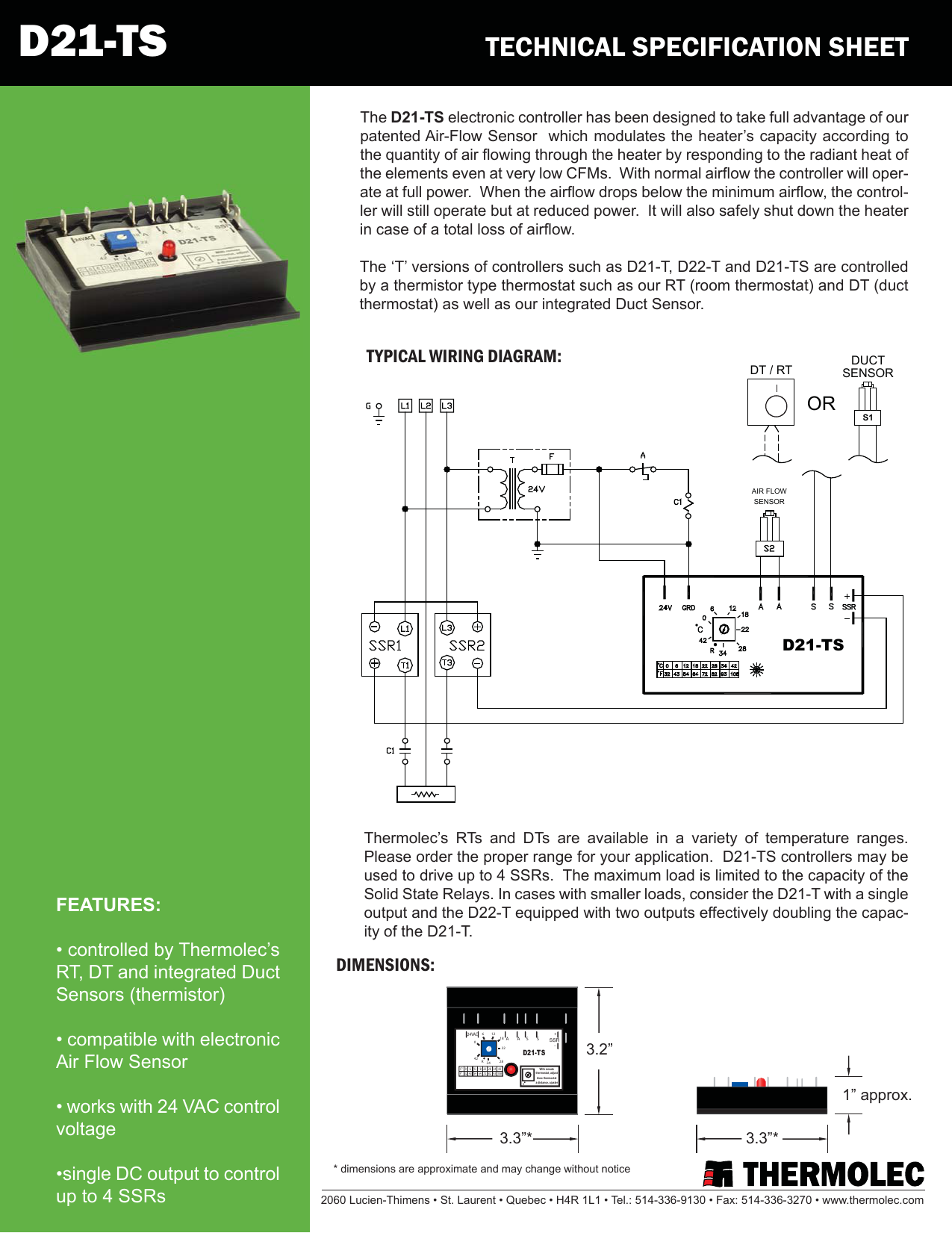 d21-TS specs-cs2 V1 green.eps | Manualzz Thermolec Duct Heater Wiring Diagram Manualzz