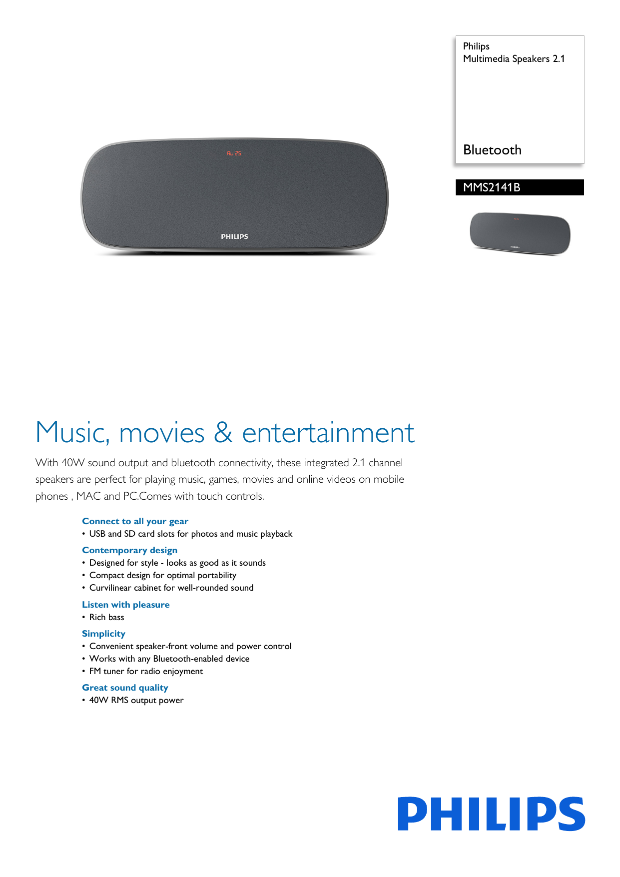 philips spa8000b bass control